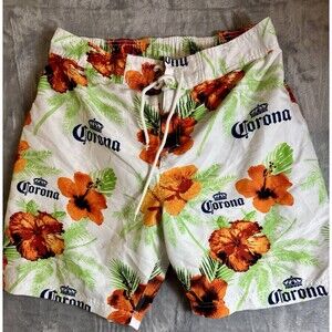 Corona Swim Trunks Hibiscus Flower Mens Size Large Swim Suit 7” Inseam